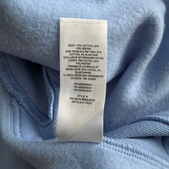 Aritzia | Cozy Sweatfleece Boyfriend Boxy Zip Hoodie in Dayflower Blue | Large - Picture 9 of 13